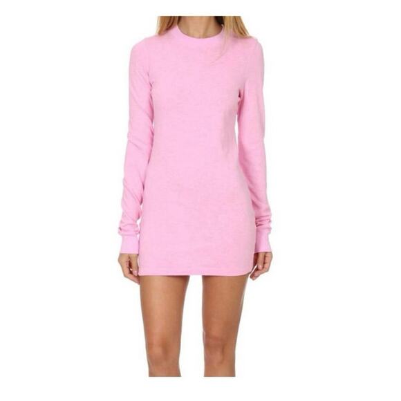 Cotton Citizen Tokyo Long Sleeve Mini Dress Size Small Pink Lightweight Preppy - Picture 2 of 12